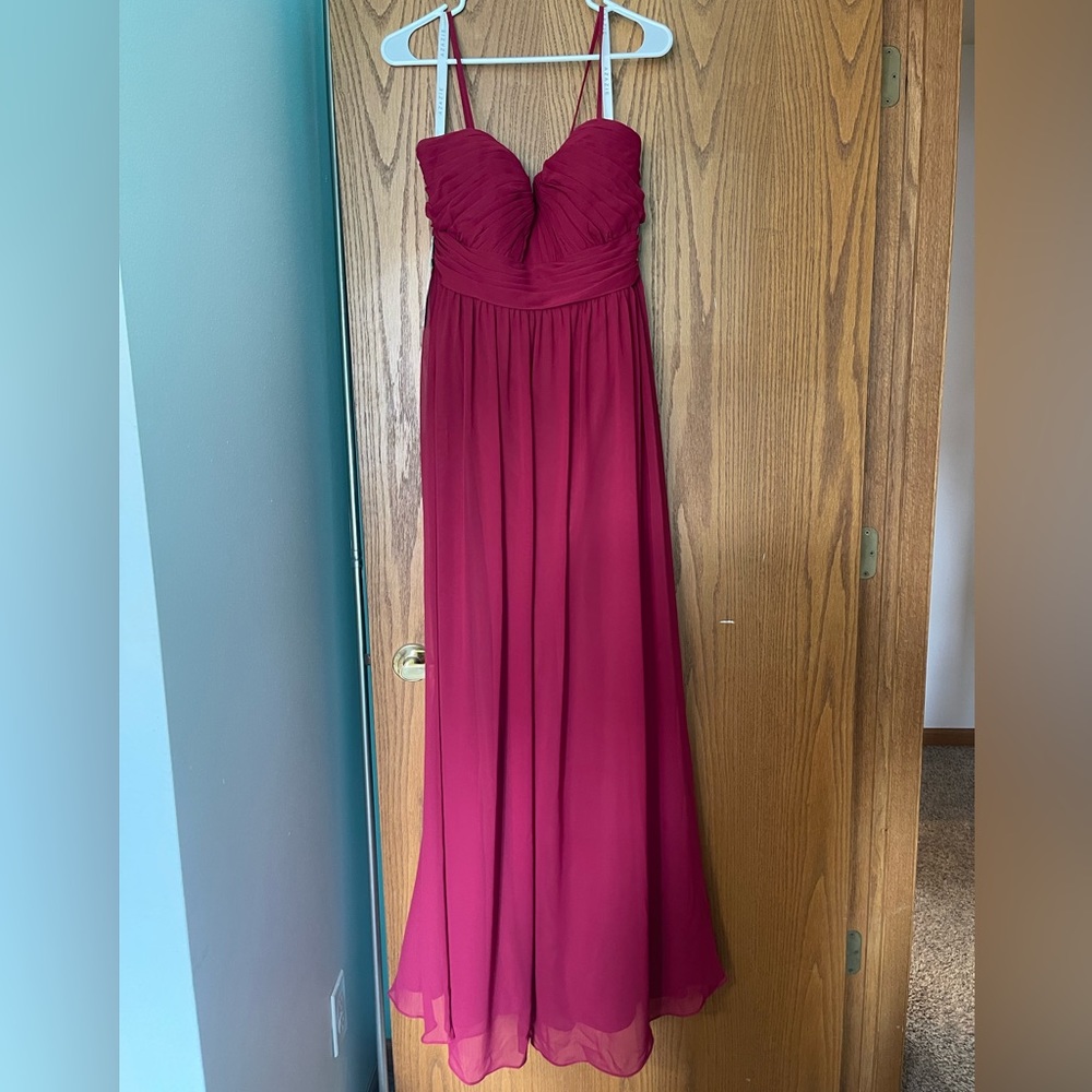 Azazie Lara Burgundy Floor Length Bridesmaid Dress